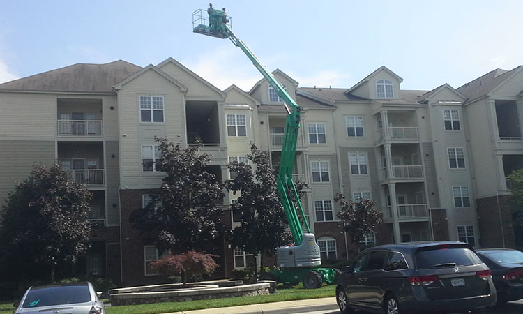 Five-Story Gutter Replacement - Full View